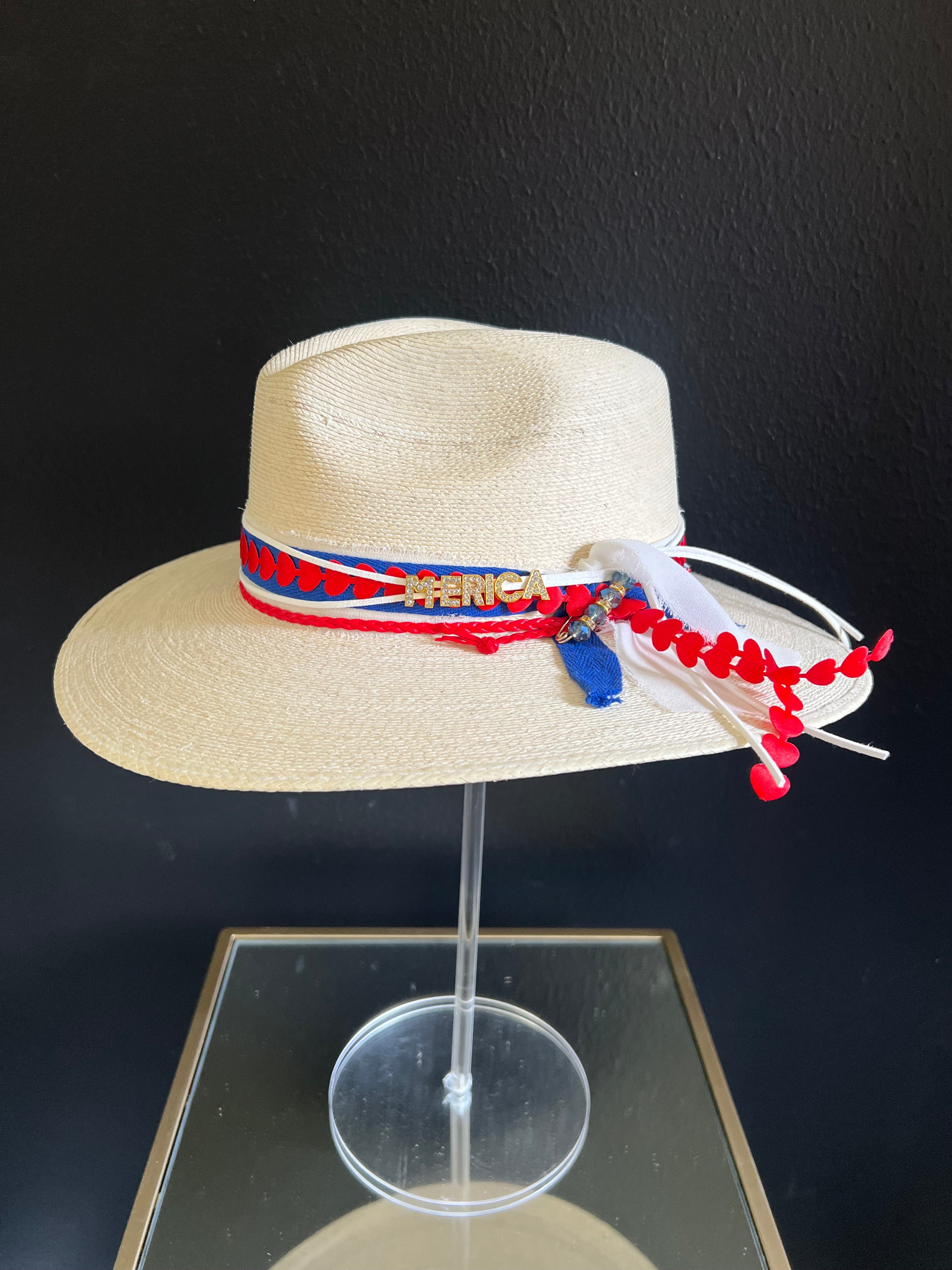 Merica Design. Choose color hat, charm sayings can be changed with an email.